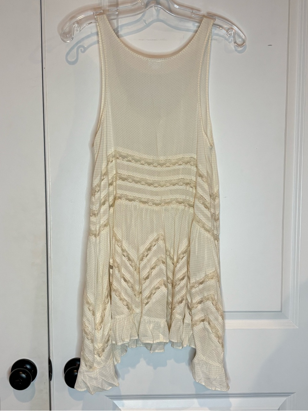 Intimately Free People cream Dot Lace Scoop Tunic Tank XS - Picture 7 of 9